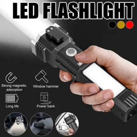 (3 pcs wholesale) Hammer Multi Tasking Led Flashlight-No Zoom - ৩পিস